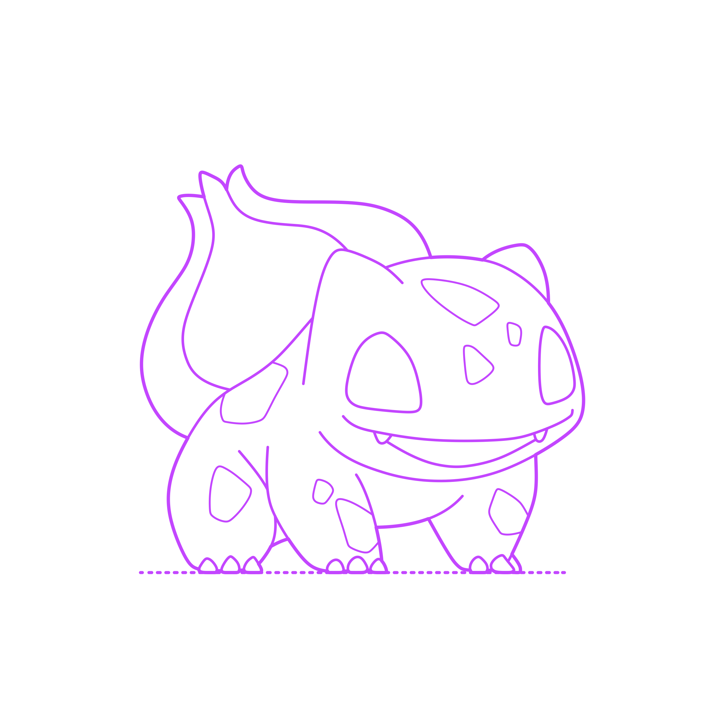 Pop Culture Pokemon Bulbasaur Outline Svg Vector Free Vectors